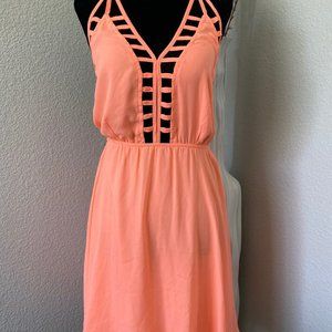Coral Low Back Dress